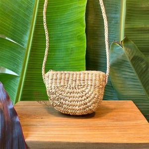 Mini crossbody bag - handmade straw bag - cute gift for her - summer bag style from Thai NatureCraft, Thailand