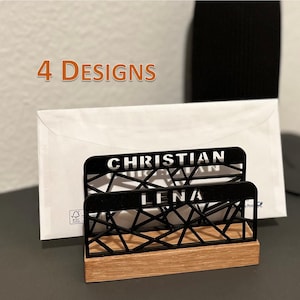 Portacartas personalizado / bandeja para cartas de roble macizo