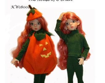 doll clothing pattern for Kaye Wiggs, MSD dolls, KW18001Happy little Jack-O-Lantern