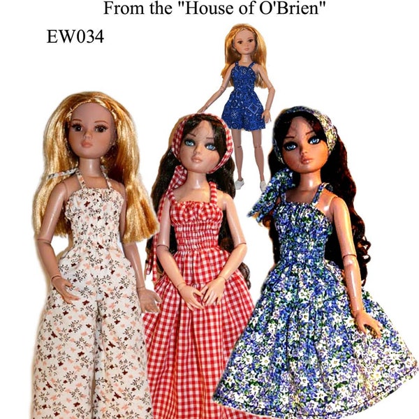 PDF Shirred Dress and jumper pattern for Ellowyne & friends