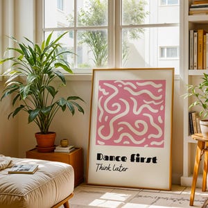 Póster abstracto rosa con una cita de baile para imprimir, regalo de póster de pared para bailarines