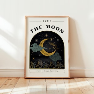 Affiche de carte de tarot | Arcane de la lune | Affiche spirituelle pour la maison