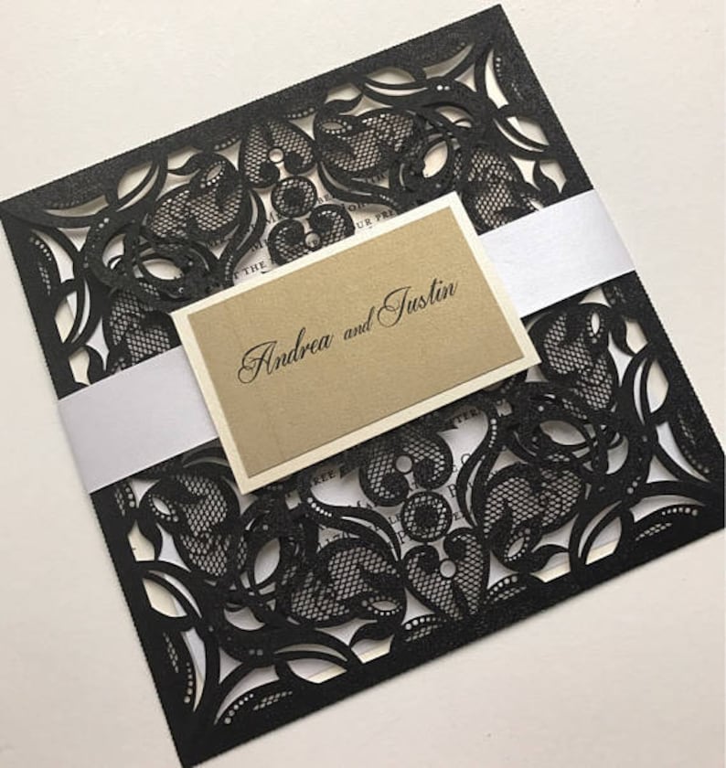 Laser Cut Invitation DIY Laser Cut Invitation Elegant Etsy