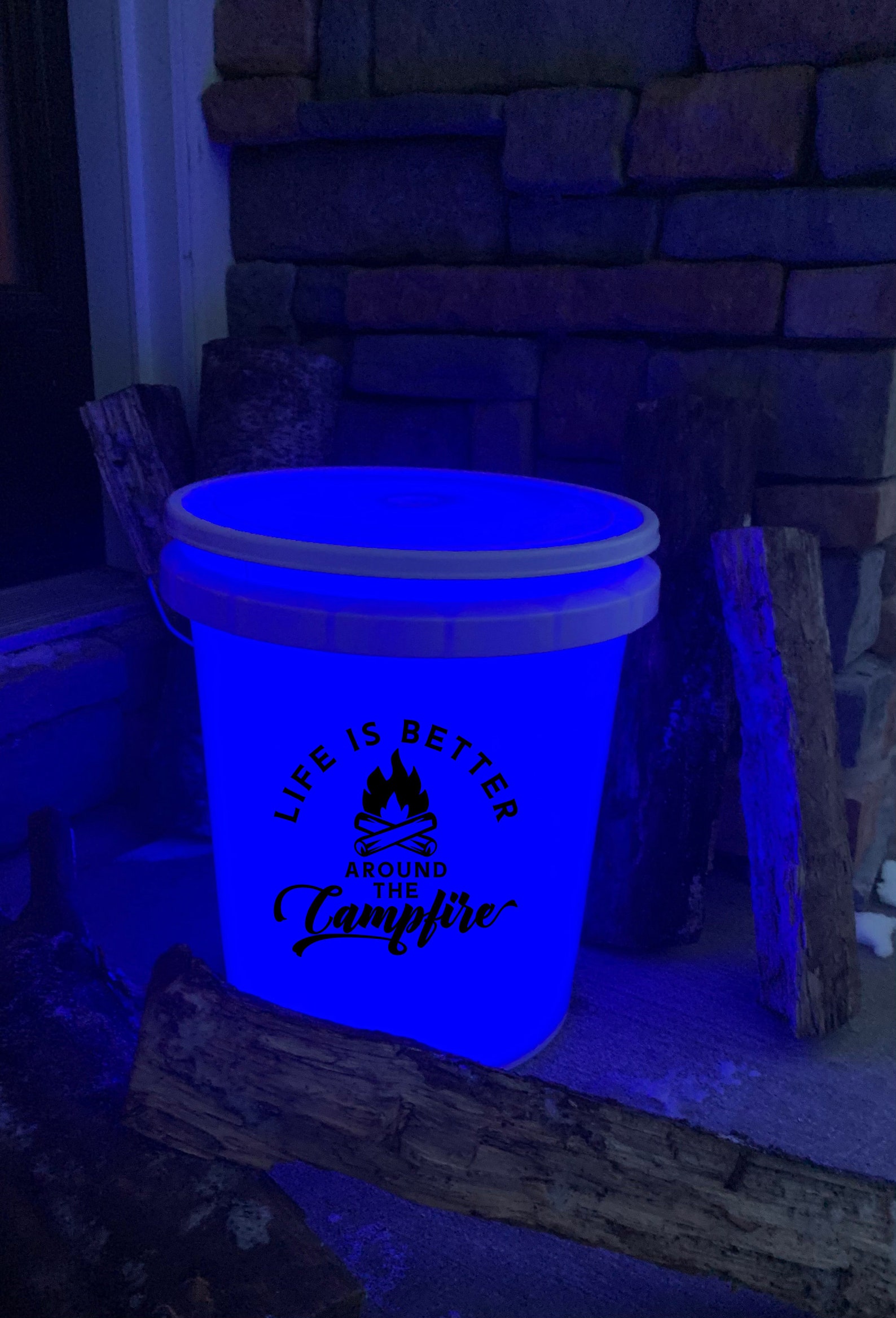 Life is better around the campfire Light up Bucket Campfire Etsy