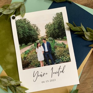 Minimalist Photo Wedding Invitation, Invitation Set, Customizable Invitation, RSVP, Details Card Modern Invitation, Elegant, Photo Card