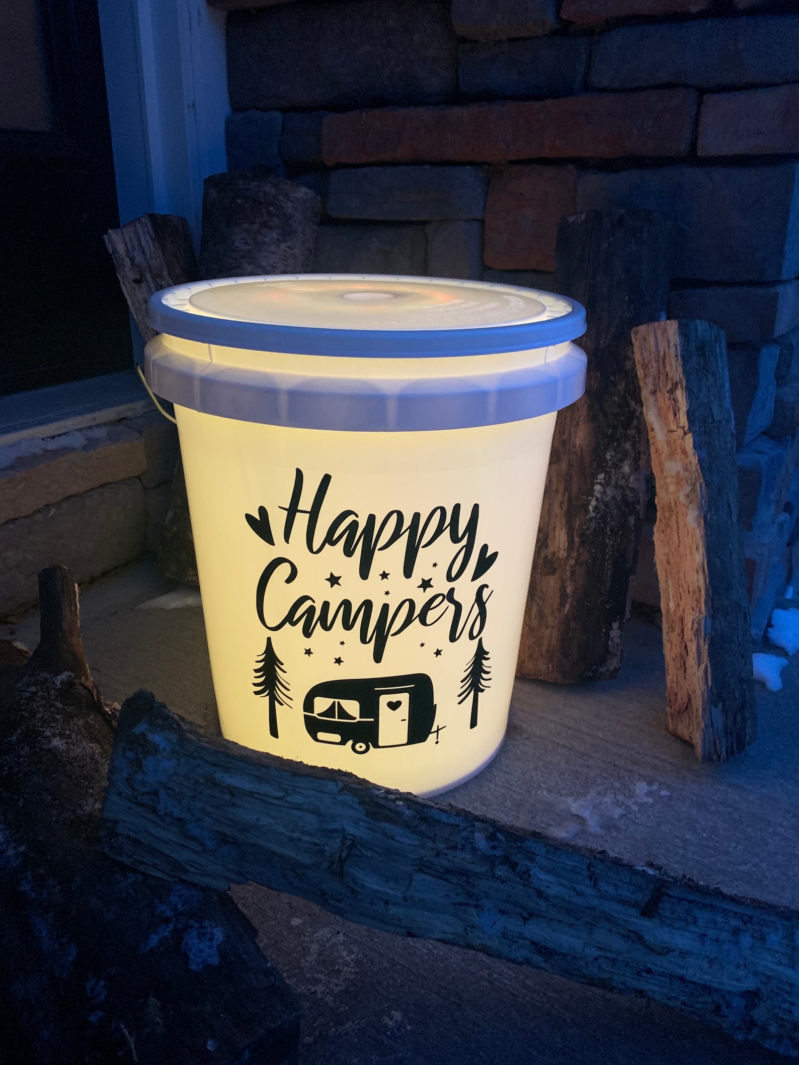 Happy Campers Light up Bucket Campfire Bucket Bonfire Light Etsy