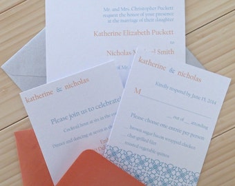 Invitación de boda con motivos: Invitación boda, invitación boda personalizado, hecho a mano guardar la tarjeta de fecha