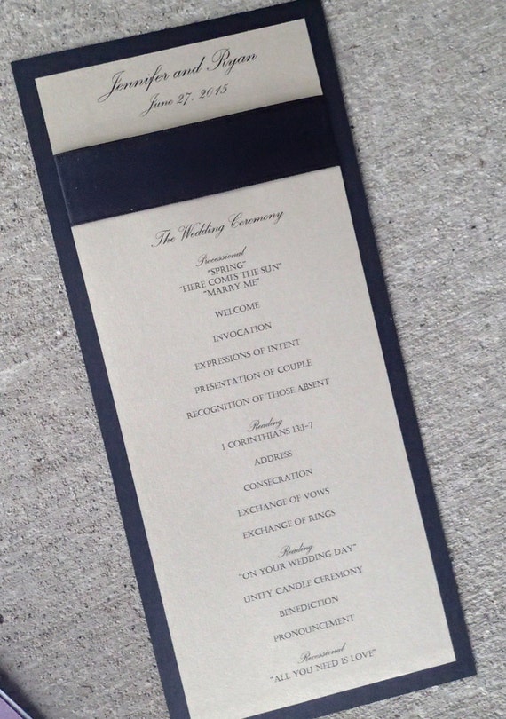 Gold Black Wedding Program Monogram Marriage Program Etsy