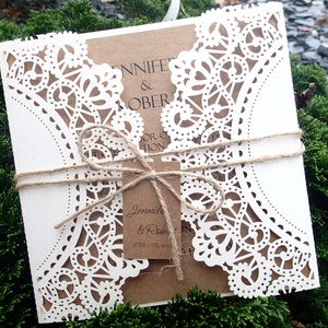 Complete VintageWedding Invitation Suite,Elegant Kraft and Ivory Invitation, Wedding invitation, Shower invitation, Event Invitation
