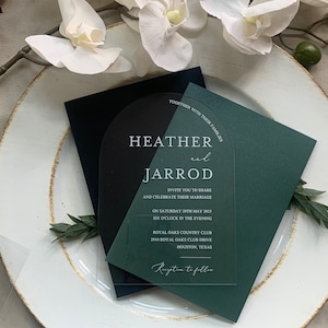 Acrylic Wedding Invitation, Elegant Invitation with RSVP, Translucent Invitation, Acrylic Invites, Clear Invitations, Personalized Invites