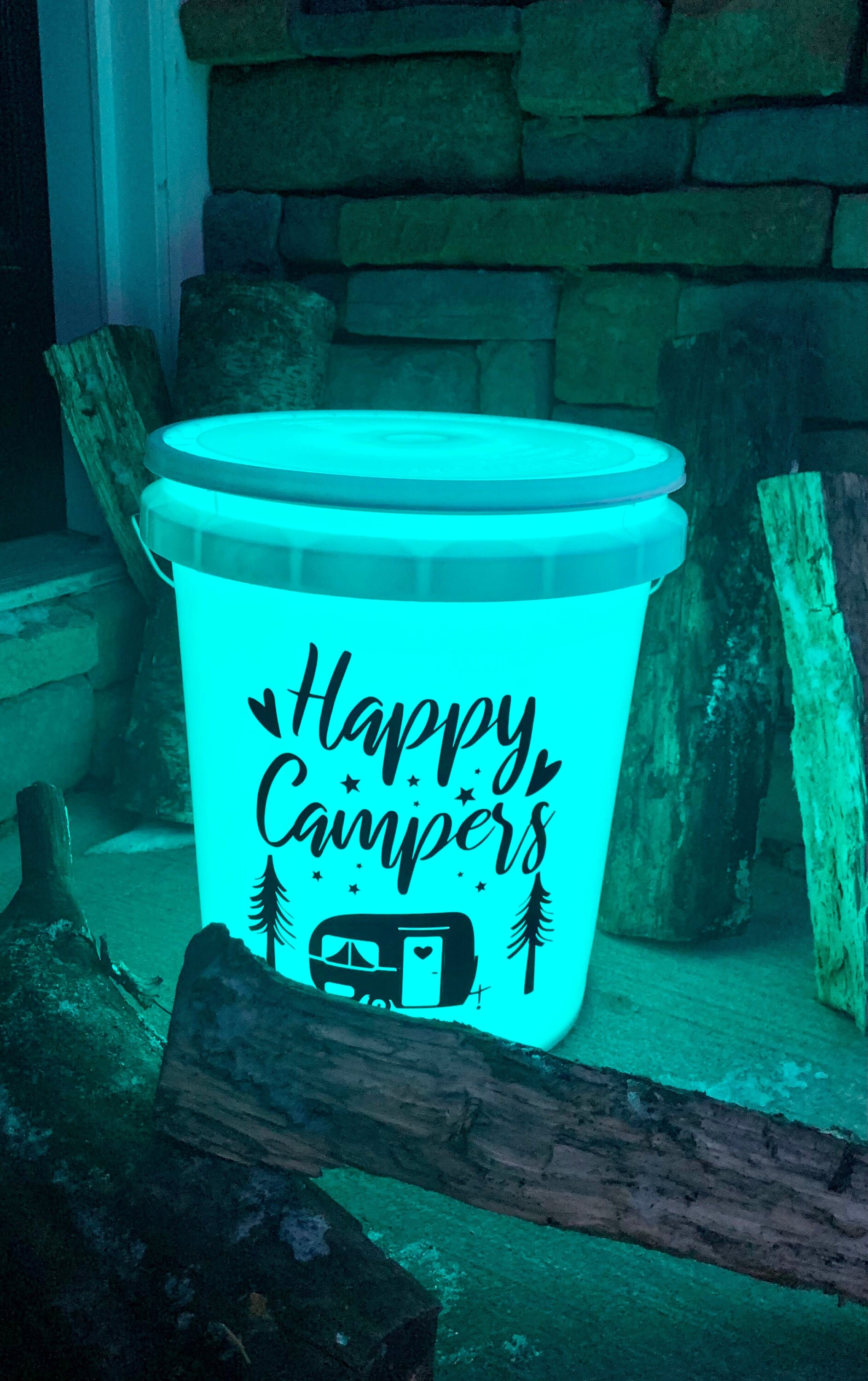 Happy Campers Light up Bucket Campfire Bucket Bonfire Light Etsy