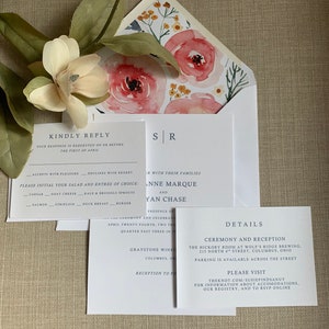Vellum Wax Seal Belly Banded Velvet Floral wedding Invitation Suite image 3