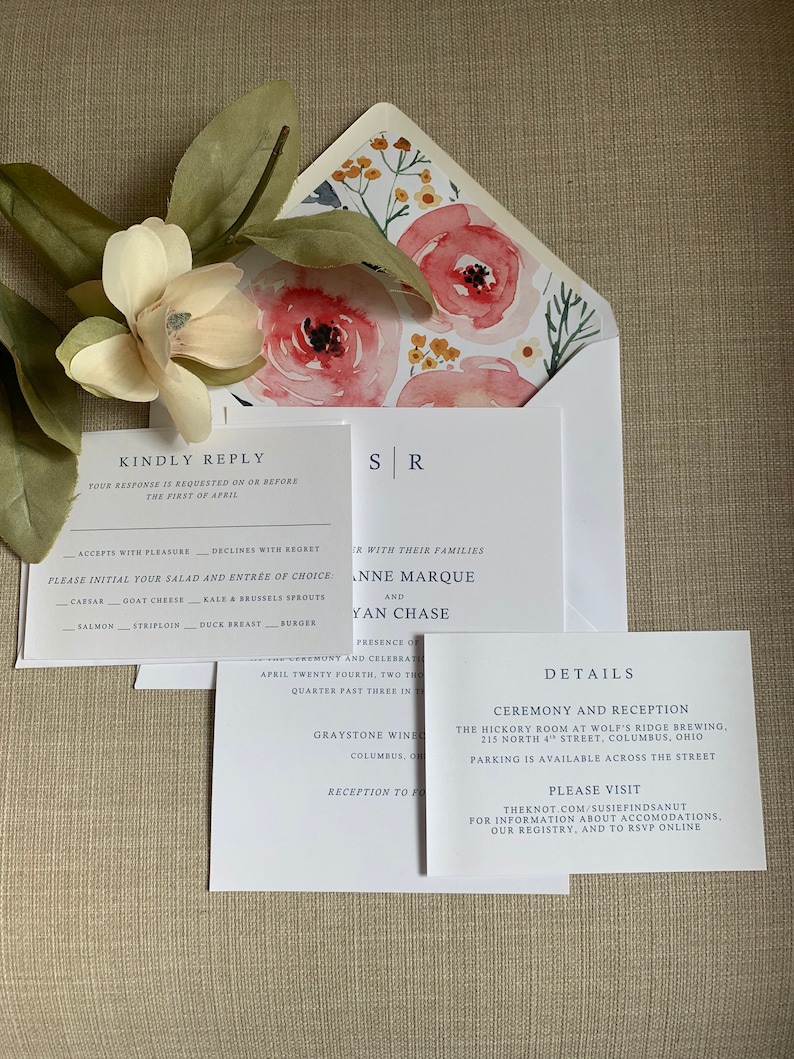 Vellum Wax Seal Belly Banded Velvet Floral wedding Invitation Suite image 3