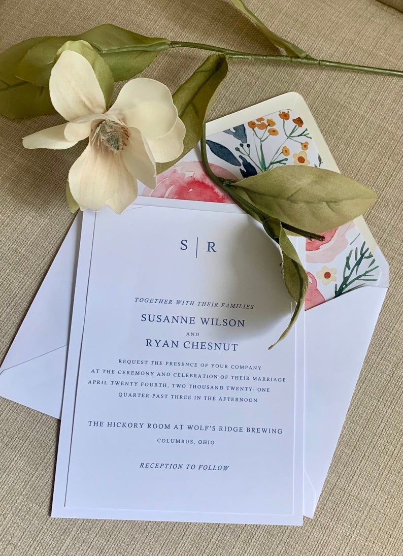 Vellum Wax Seal Belly Banded Velvet Floral wedding Invitation Suite image 7