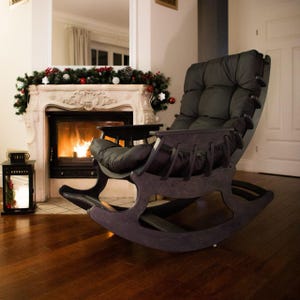 Cushioned Rocking Chair – Handcrafted Luxury for Ultimate Outdoor Relaxation