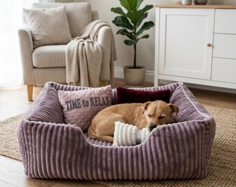 Sofá cama relajante para perros pequeños, acogedor sofá para cachorros, suave y con laterales, para bulldog francés, cómodo sofá para mascotas.