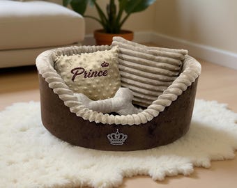 Handgemaakt luxe huisdiernest – knus bed voor kleine honden en katten, waterdicht, zacht met kussens en speelgoed – ideaal cadeau voor huisdierenliefhebbers