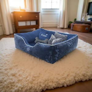 Royal Dog Bed | Soft & Plush Pet Bed for Small  Medium Breeds | Handmade | Removable Covers | Waterproof Bottom | Includes Toy Pillows