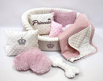 Pink Dog Bed for Small Dogs, Puppy Nest Bed, Luxury Small Dog Bed, Chihuahua Yorkie Bed, Soft Plush Dog Bed, Cute Puppy Furniture