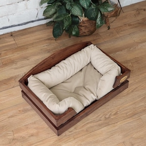 Personalized Wooden Pet Bed — Cozy, Stylish & Durable Dog and Cat Furniture, Handmade  Bed for Small and Medium Pets