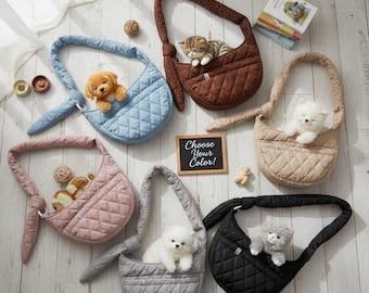 Mochila portaperros hecha a mano – Transportín para cachorros y gatitos con bolsillo, correa de seguridad y diseño impermeable, pequeña mochila portaperros para chihuahua
