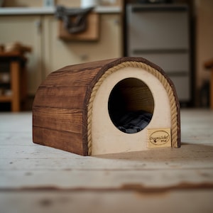 Dog Crate With Custom Dog Bed, Dog Crate Furniture, Modern Dog Kennel, Indoor Dog House, Cat House, Cat Bed