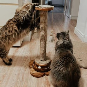 Interactive Cat Toy, Cat Tower with Scratching Post, Handmade Gothic Cat Tree, Modern Eco-Friendly Cat Furniture, Gift for Cat Lovers