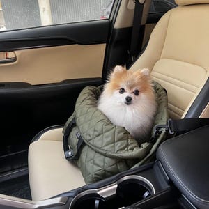 2-in-1 Dog Carrier and Car Seat – Waterproof, Soft Cushion, Safety Leash, Travel Bag for Small & Medium Dogs, Handmade, Multiple Colors