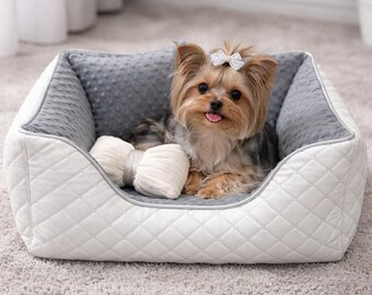 Soft Handmade Pet Bed | Velvet Dog & Cat Bed with Waterproof Bottom | Removable Covers
