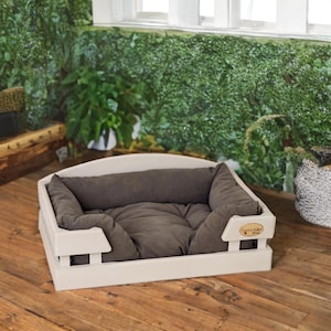 Personalized Wooden Dog Bed — Cozy, Stylish & Durable Dog and Cat Furniture, Handmade  Bed for Small and Medium Pets
