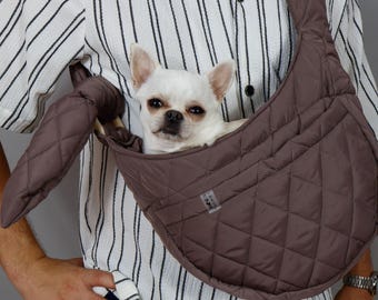 Pet Sling Carrier Bag for Small Dogs & Cats – Hands Free Puppy Travel Tote with Pocket, Adjustable Strap, Safety Leash, Waterproof Fabric