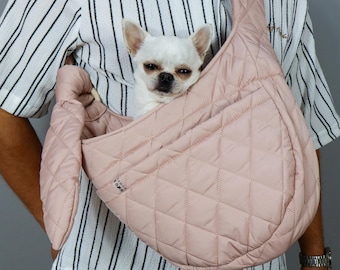 Pet Sling Carrier Bag for Small Dogs & Cats – Hands Free Puppy Travel Tote with Pocket, Adjustable Strap, Safety Leash, Waterproof Fabric