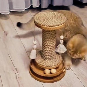 Cat Tower with Scratching Post, Handmade Gothic Cat Tree, Modern Eco-Friendly Cat Furniture, Unique Pet Gift for Cat Lovers
