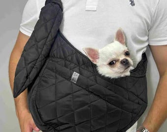 Mochila portaperros hecha a mano – Transportín para cachorros y gatitos con bolsillo, correa de seguridad y diseño impermeable, pequeña mochila portaperros para chihuahua
