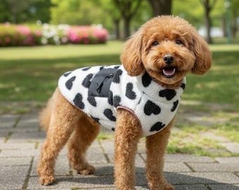 Casaco aconchegante de pelúcia para cães com zíper, casaco macio de lã para cães, roupa leve, impermeável e forrada para animais de estimação, ideal para cães de pequeno e médio porte.