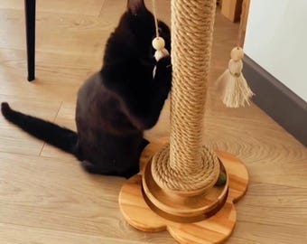 Handmade Gothic Cat Tree, Modern Eco-Friendly Cat Furniture, Cat Tower with Scratching Post, Unique Pet Gift for Cat Lovers