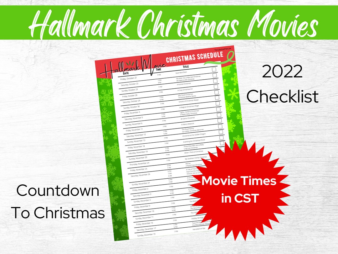 Hallmark Christmas Movies 2022 Schedule Printable Checklist Etsy