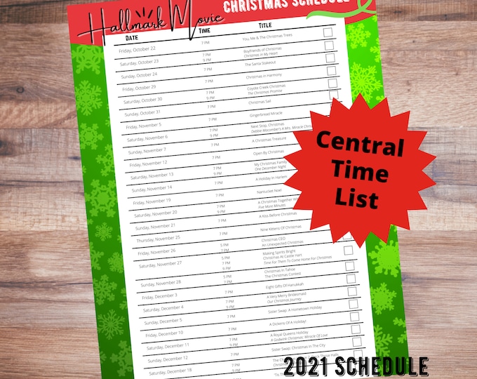 Hallmark Christmas Movies 2021 Schedule Printable Checklist CENTRAL