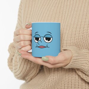 Sassy Face Mug - Funny Cartoon Expression Coffee Cup - Quirky Aesthetic Ceramic Gift for Humor Lovers