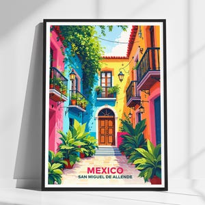 Poster di viaggio vintage - San Miguel De Allende, Messico / Decorazione Giclée di belle arti / Regalo per la casa / Arte murale per Wanderlust
