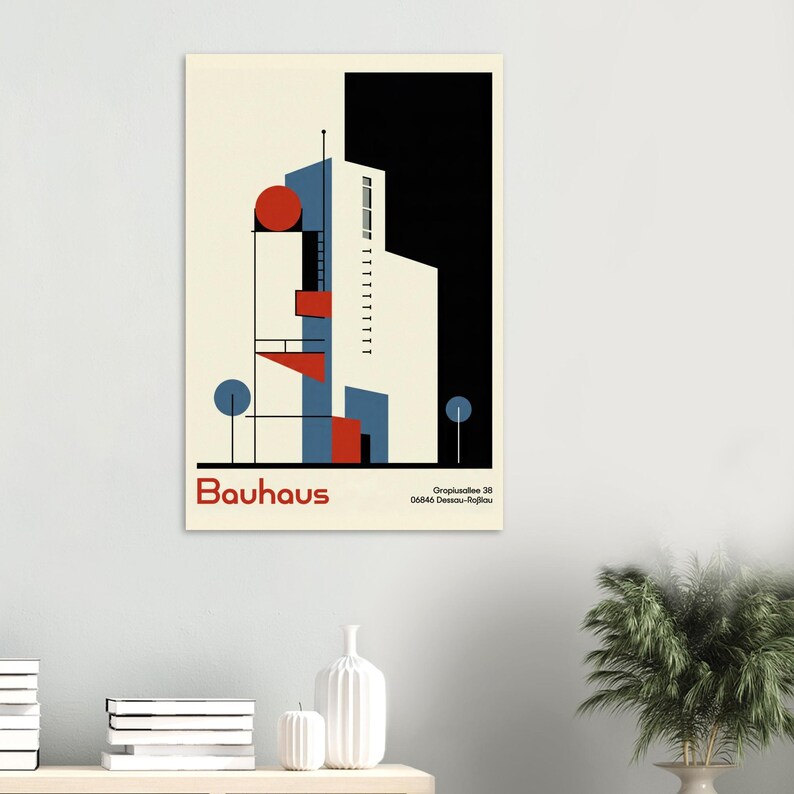Vintage Bauhaus Art School Poster | Iconic Stylised Graphic of Bauhaus ...