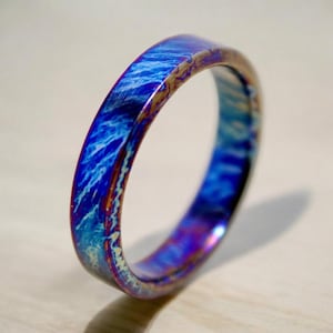 Unique Titanium Ring Colorful Random Titanium Ring For Men Personalized Christmas Gift Titanium Pattern Anodized Handcrafted Ring For Her