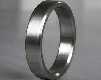 Minimalist titanium ring Simple titanium band Ring For Men Personalized Gift Industrial modern ring Brushed finish Wedding band Ring For Her