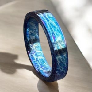 Custom Unique Titanium Ring Personalized Gift Colorful Random Titanium Ring For Men Titanium Pattern Heat Anodized Handcrafted Ring For Her