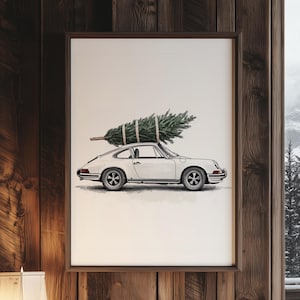 Porsche 911 com árvore de Natal no teto Design