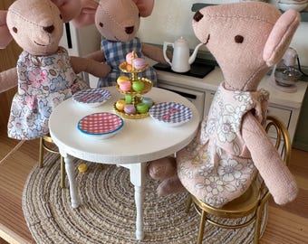 Handmade Fabric Mouse in Floral Dress | Collectible Mouse Doll | Soft Mouse Toy | Nursery Decor | Dollhouse Accessory | Baby Gift