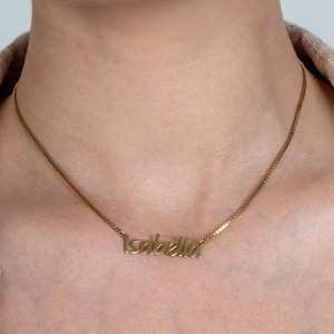 Benutzerdefinierte Namenskette • 18K vergoldete, zierliche Skript Namenskette • Personalisiertes Geschenk für sie • Minimalistischer Schmuck • Gold Namenskette
