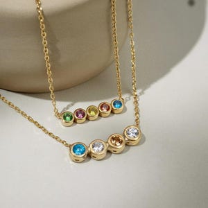 Family Birthstone Necklace, Birthstone Gift, Christmas Gift, Bridesmaid Gift, Gift for Mom, Birthday Gift , Personalized Jewelry