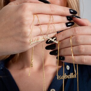 Personalized Name Necklace: 14K Gold Plated Brass, Custom Jewelry