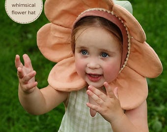 Flower Fairy Hat Sewing Pattern with Video Tutorial, Flower Bonnet PDF for Kids & Adults, DIY Halloween Costume, Family Matching
